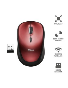 TRUST 19522 YVI WIRELESS MOUSE ROSSO 2
