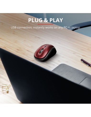 TRUST 19522 YVI WIRELESS MOUSE ROSSO