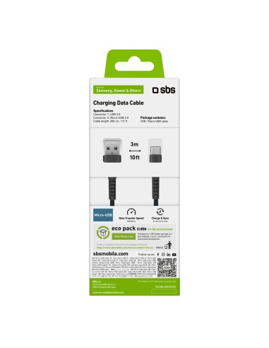 SBS TECABLEMICRO3K CAVO DATI USB 2.0 A MICRO USB