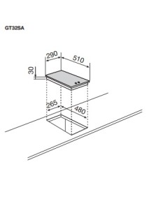 GLEMGAS GT32SA PIANO COTTURA SABBIA 30CM 2F 2