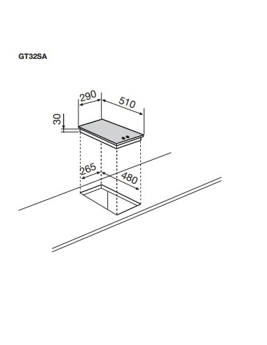GLEMGAS GT32SA PIANO COTTURA SABBIA 30CM 2F