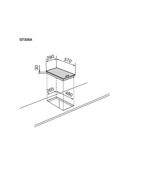 GLEMGAS GT32SA PIANO COTTURA SABBIA 30CM 2F
