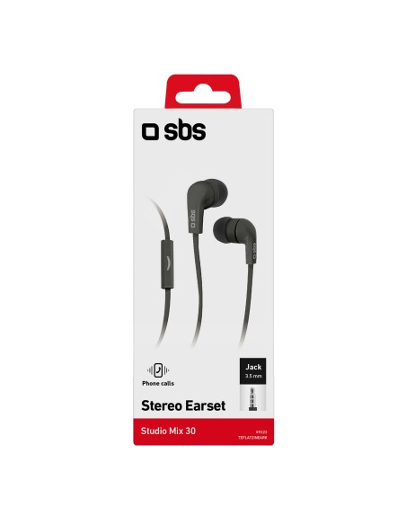 SBS TEFLAT2INEARK AURICOLARE MIX30 C.FLAT NERO