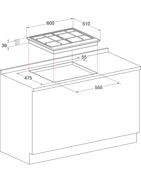 HOTPOINT_ARISTON PCN642TIX/HAR P.COTT. TRIPLA CORONA INOX 60CM