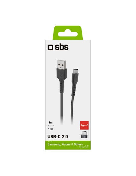 SBS TECABLETC3MTK CAVO TYPE-C 2.0  3 METRI NERO