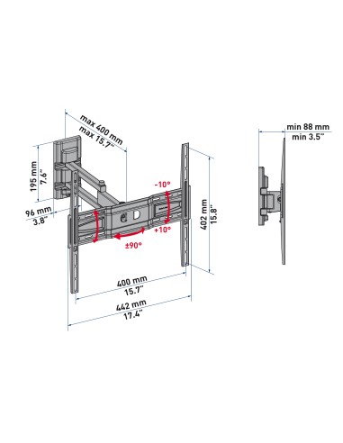 CME STAFFA EDR400 DOPPIO BRACCIO 40"/55" 25KG