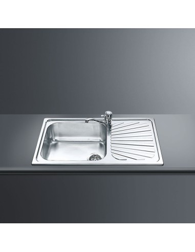 SMEG SG861D LAVELLO 1V 86CM   GOCC. DX ACCIAIO SPAZZOLATO