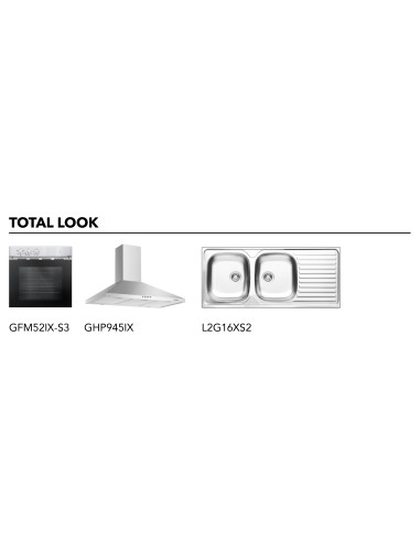 GLEMGAS GT85TIX PIANO COTT.  75CM 4 F.GAS+1TC INOX