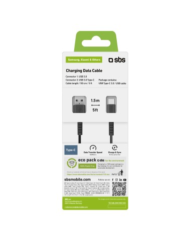 SBS TECABLEMICROC30K CAVO TYPE-C/USB 3.0 1,5M NERO