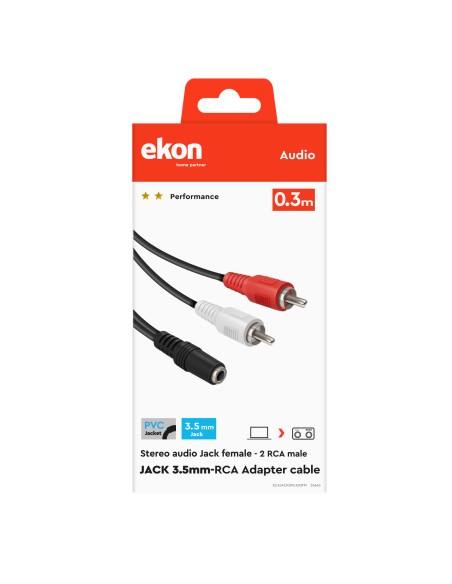 EKON 24645 CAVO F/M JACK/2RCA 0,3M