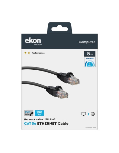 EKON 25468 CAVO RETE UTP 5E 5,0M GRIGIO