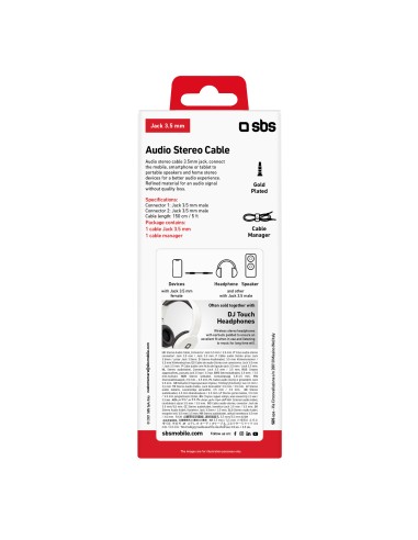 SBS TECABLE35KR CAVO JACK/JACK M/M 1,5M