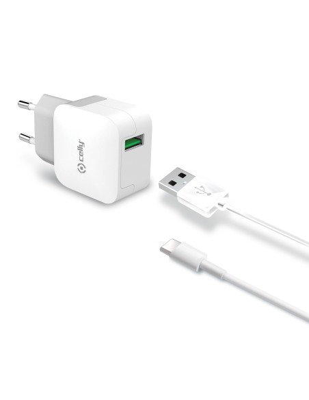 CELLY TCUSBTYPEC CARICAB.RETE USB 2,4A CAVO USB-C