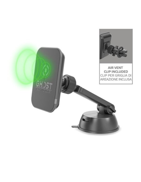 CELLY GHOSTCHARGEBK SUPPORTO AUTO WIRELESS MAGNETICO NERO