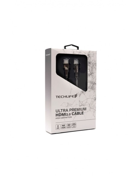 TECHLIFE TLVT0004 CAVO HDMI 2,0M ULTRA PREMIUM 4K CONNETTORI DORATI