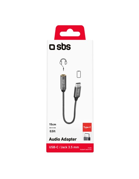 SBS TEADAPTJACKTYCK ADATTATORE TYPEC M A JACK 3,5 MM F NERO