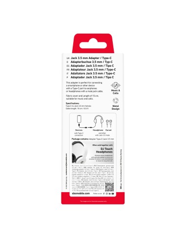 SBS TEADAPTJACKTYCK ADATTATORE TYPEC M A JACK 3,5 MM F NERO