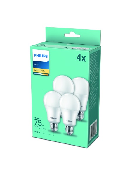 PHILIPS 694982 LED 4PACK E27 10W/75W 2700K 1055LM GOCCIA SMERIGLIATA