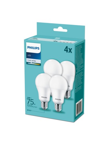 PHILIPS 694968 LED 4PACK E27 10W/75W 4000K 1055LM GOCCIA SMERIGLIATA