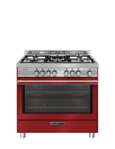 GLEM_GAS ST965MRS CUCINA 90X60 A+  4F.GAS+1TC ROSSA FORNO GIG. EL. 12F