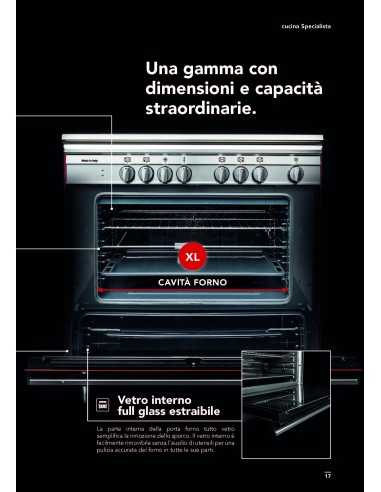 GLEM_GAS ST965MRS CUCINA 90X60 A+  4F.GAS+1TC ROSSA FORNO GIG. EL. 12F