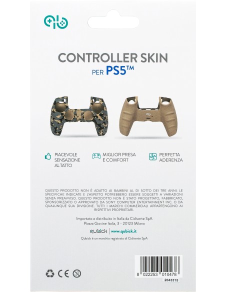 QUBICK PS5 COVER JOYPAD CAMO DESERT