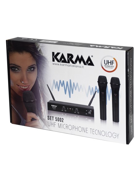 KARMA SET 5002 DOPPIO RADIOMICROFONO UHF PALMARE