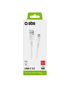 SBS TECABLEMICROC15W CAVO USB/TYPE-C 1,5M BIANCO 2