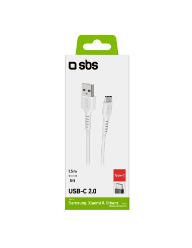 SBS TECABLEMICROC15W CAVO USB/TYPE-C 1,5M BIANCO