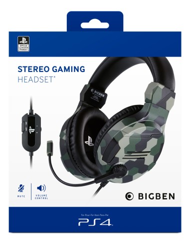 BIGBEN PS4 CUFFIA LICENZA UFFICIALEVERDE CAMO