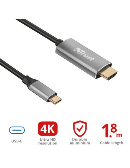 TRUST 23332 CAVO HDMI TYPE-C 1,8M