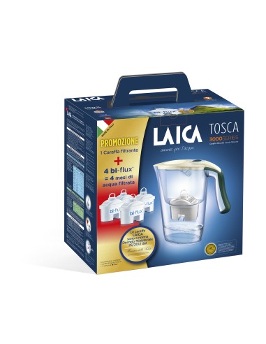 CARAFFE FILTRANTI: vendita online LAICA J9059A1 CARAFFA KIT CARMEN  TOSCA DARK GREEN + 4 FILTRI in offerta