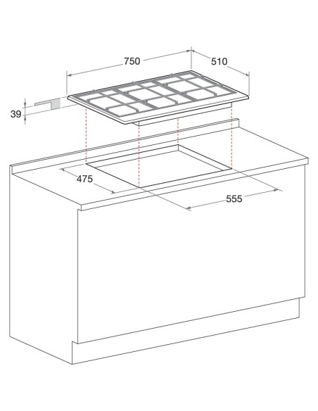HOTPOINT_ARISTON PCN750T(AV) R/HA  PIANO COTTURA 75CM AVENA