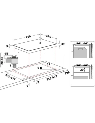 PIANI COTTURA A GAS: vendita online HOTPOINT_ARISTON PCN750T(AV)R/HA  PIANO COTTURA 75CM AVENA in offerta