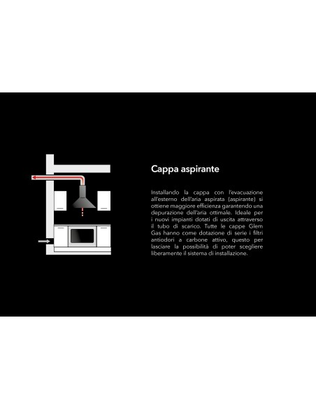 GLEMGAS GHC631IX CAPPA 60 CM. 1MOTORE 3V. INOX - CLASSE D