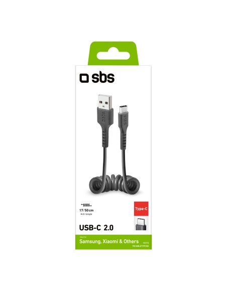 SBS TECABLETYPCSK CAVO USB/TYPE-C  CORDONATO 0,5M NERO