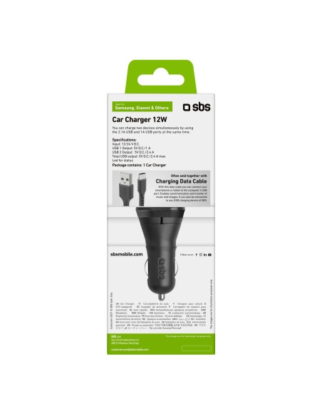 SBS TECR2USB24AFAST CARICAB.AUTO   2USB/2,4A