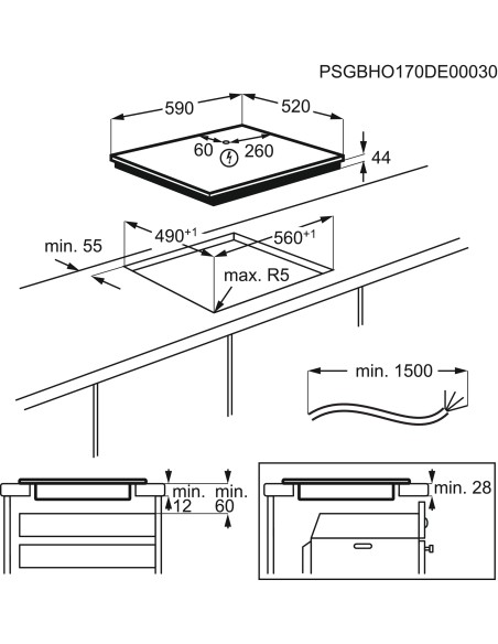 ELECTROLUX CIL63443 P. COTTURA INDUZIONE 60CM ASS.MAX REG. 1,5/4,6KW