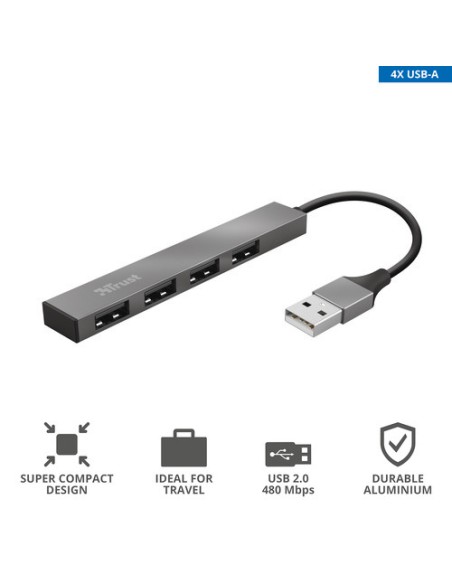 TRUST 23786 HALYX ALUMINIUM 4-PORT MINI USB HUB