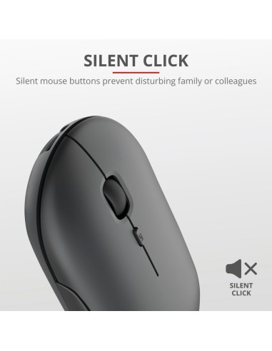 TRUST 24059 PUCK RECHARGEABLE BLUETOOTH BLACK WIRELESS MOUSE