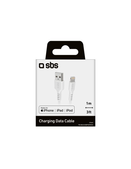SBS TECABLEUSBIP589WHS CAVO USB LIGHTNING C-89 1M POLYBAG BIANCO