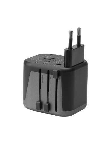 SBS TEADAPT2USBUNI ADATTATORE UNIVERSALE PRESE ESTERE 2 USB 2.1A NERO