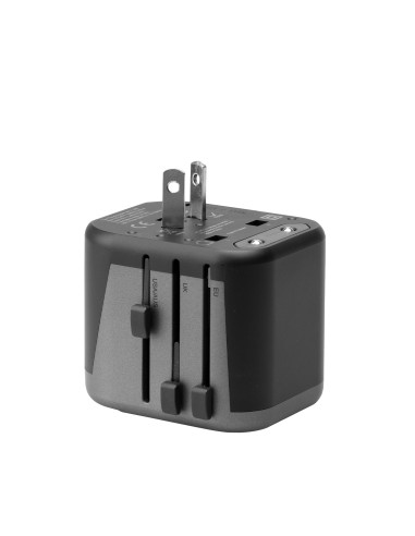 SBS TEADAPT2USBUNI ADATTATORE UNIVERSALE PRESE ESTERE 2 USB 2.1A NERO