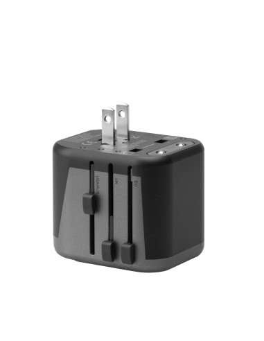 SBS TEADAPT2USBUNI ADATTATORE UNIVERSALE PRESE ESTERE 2 USB 2.1A NERO