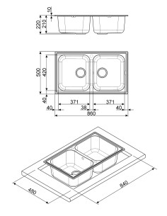 SMEG LZ862AV2 LAVELLO 2V AVENA 2