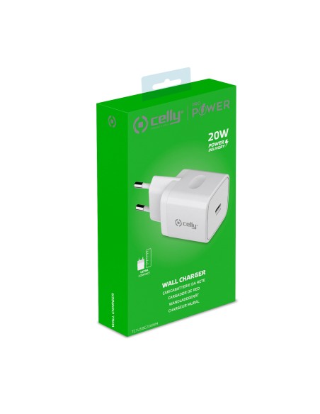 CELLY TC1USBC20WWH ALIM.RETE 20W USB-C BIANCO