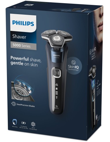 RASOI ELETTRICI: vendita online PHILIPS S5885/35 RASOIO SERIES 5000 WET&DRY MIDNIGHT BLUE in offerta