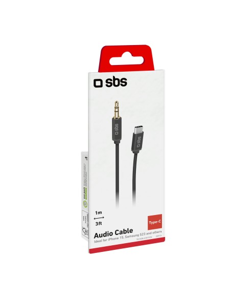 SBS TECABLE35TYCK CAVO JACK 3,5/USB-C M/M 1M NERO
