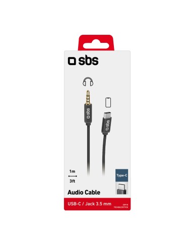 SBS TECABLE35TYCK CAVO JACK 3,5/USB-C M/M 1M NERO