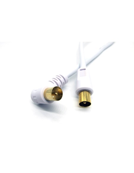 TECHLIFE TLVT0001W CAVO ANTENNA 1,5M BIANCO PREMIUM M/M CON AD. F/F